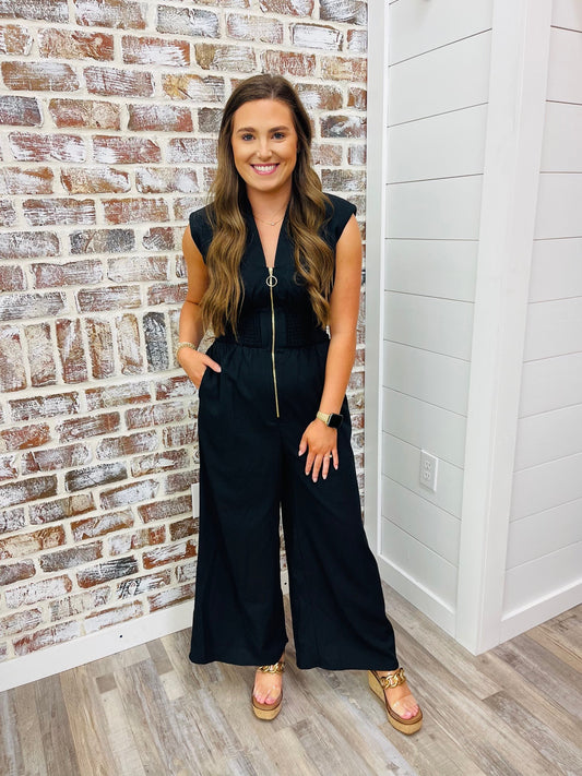 Black Zip Jumpsuit