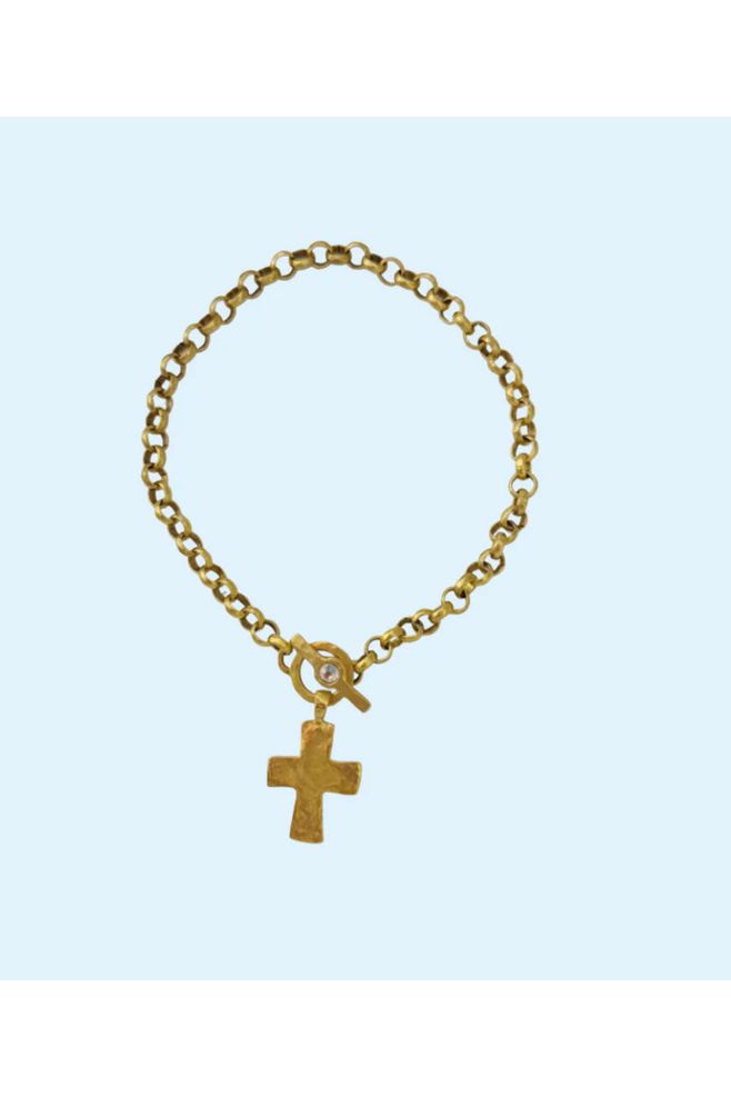 Alta Maes Cross Toggle Chain Necklace