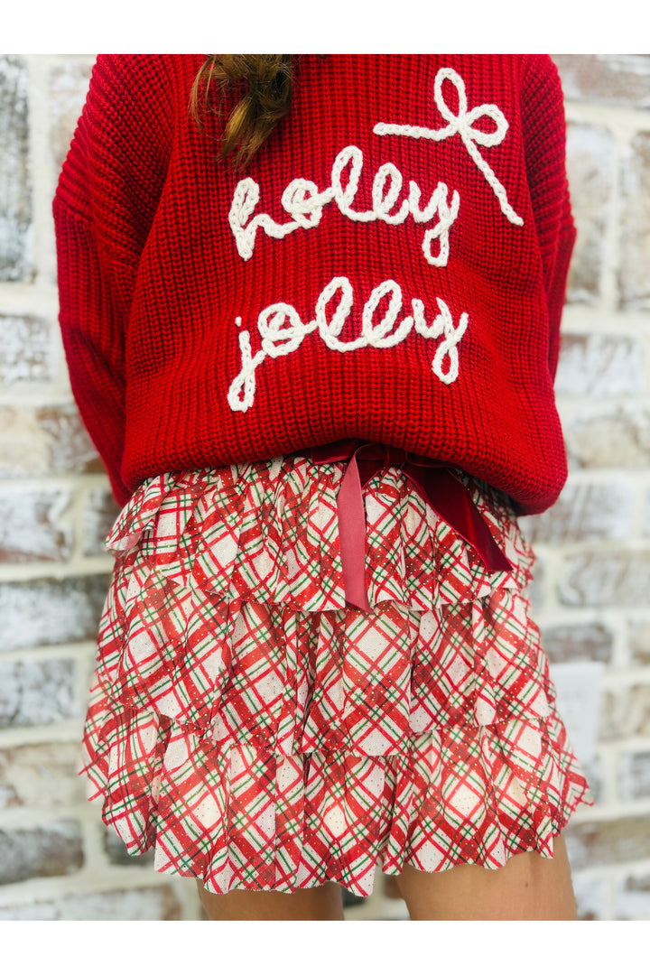Christmas Plaid Bow Tiered Tutu