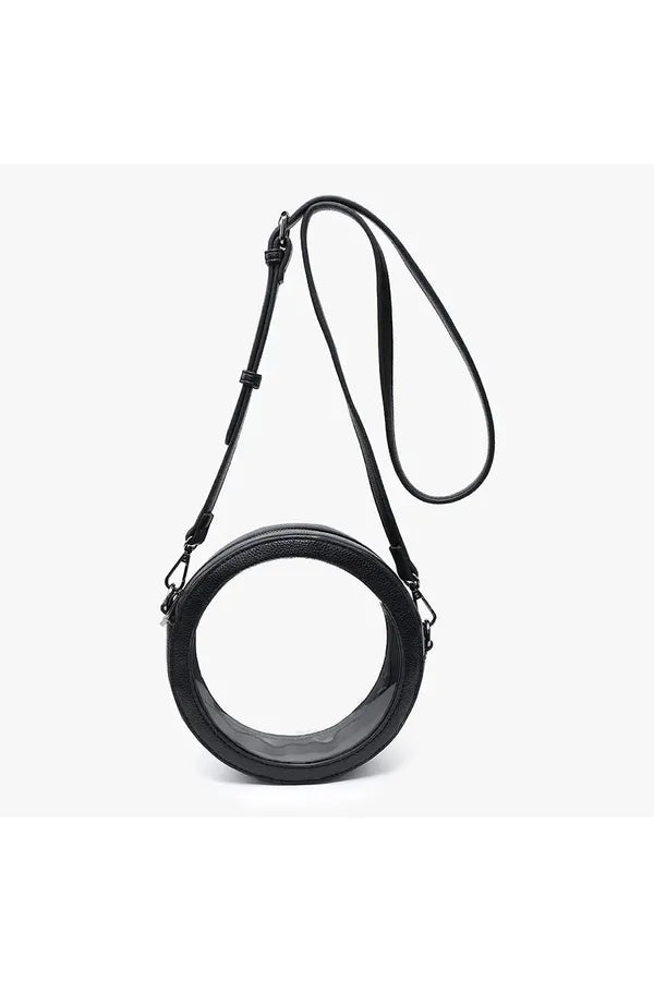 Black Clear Circular Women's Crossbody Bag