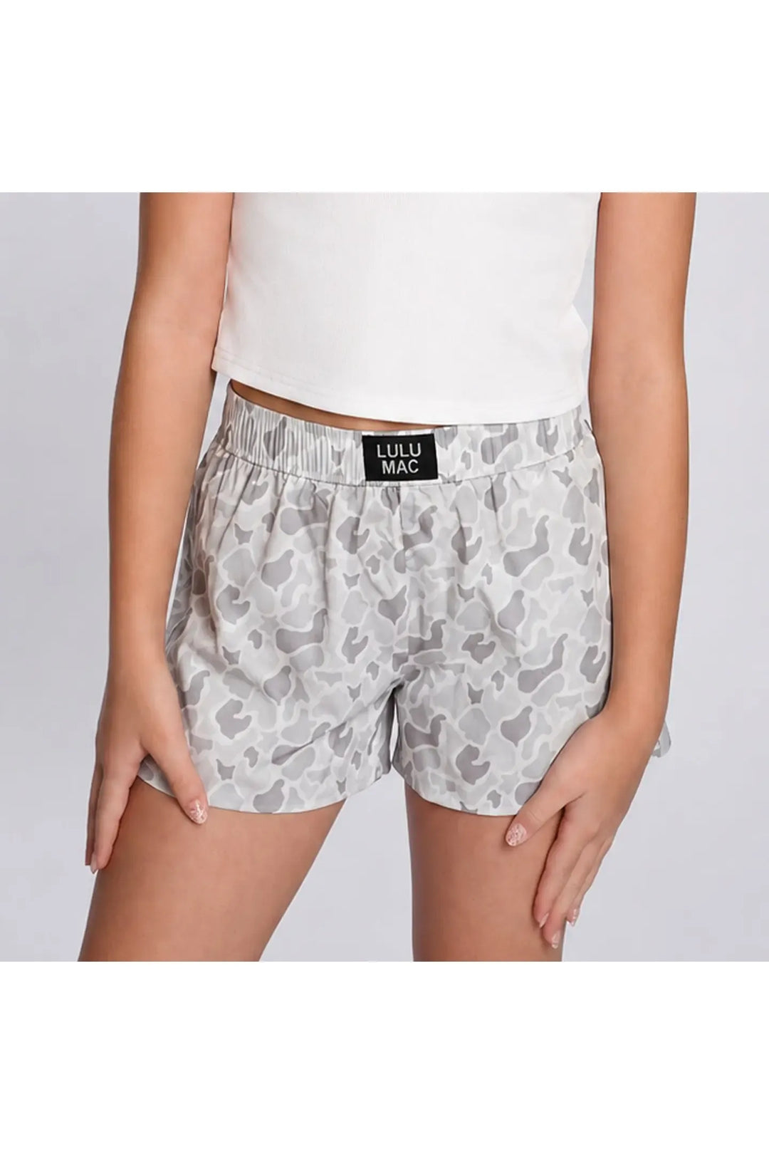 Youth| Lulu Mac WHITE Camo Kids Shorts
