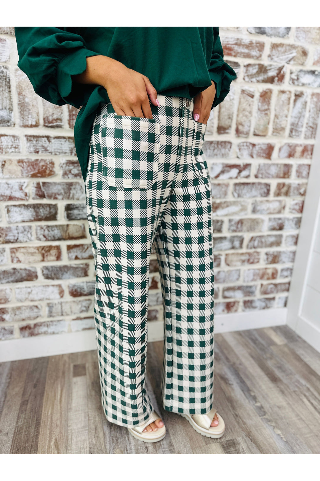 Hunter Green Check Pants