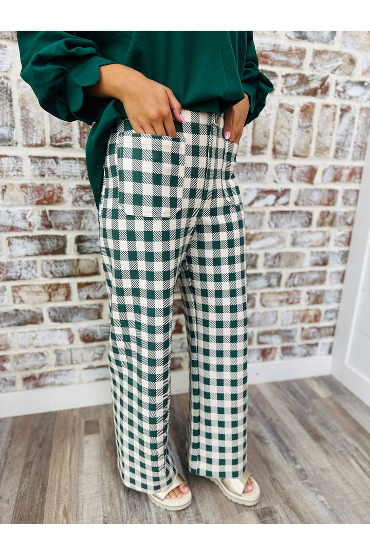 Hunter Green Check Pants