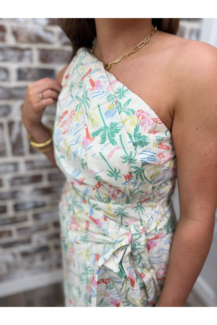 Karlie| Seashore One Shoulder Dress