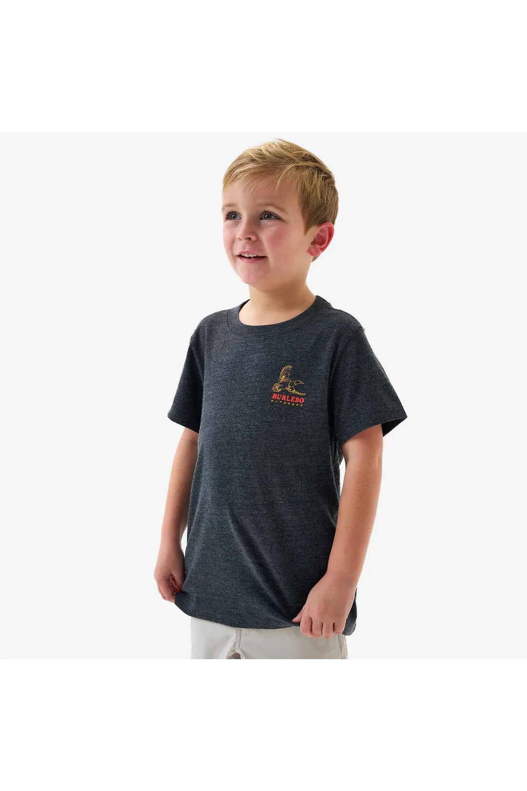 Youth Burlebo Short Sleeve Tee - Duck Wild - Heather Black