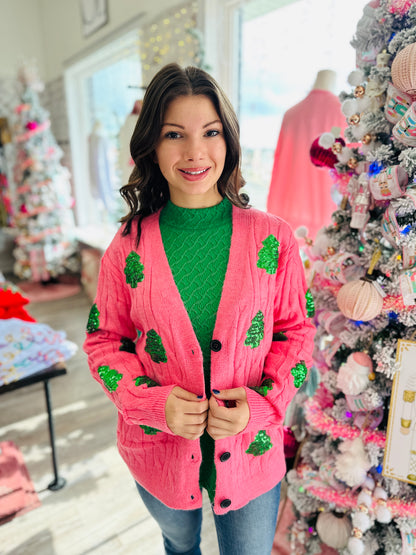 Sequin Trees Cardigan