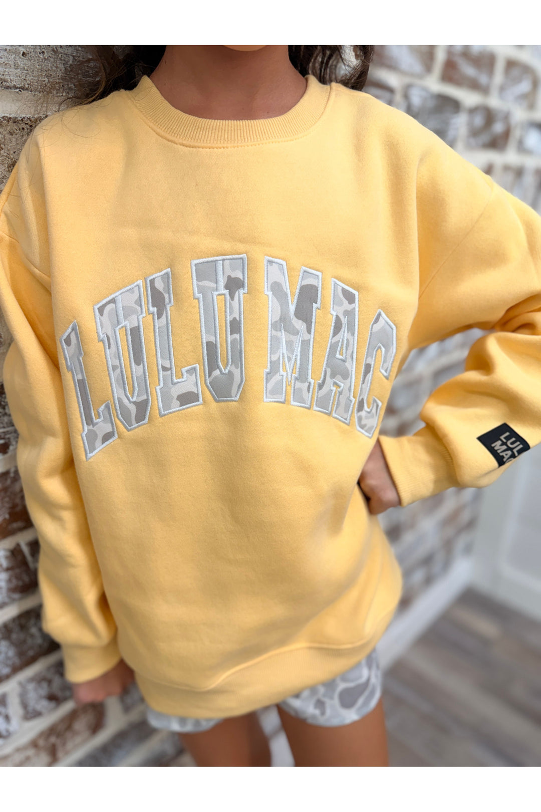 Lulu Mac | Youth Yellow Camo Sweatshirt