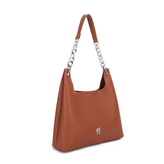 Hobo Tote Bag with Chain Detail Strap