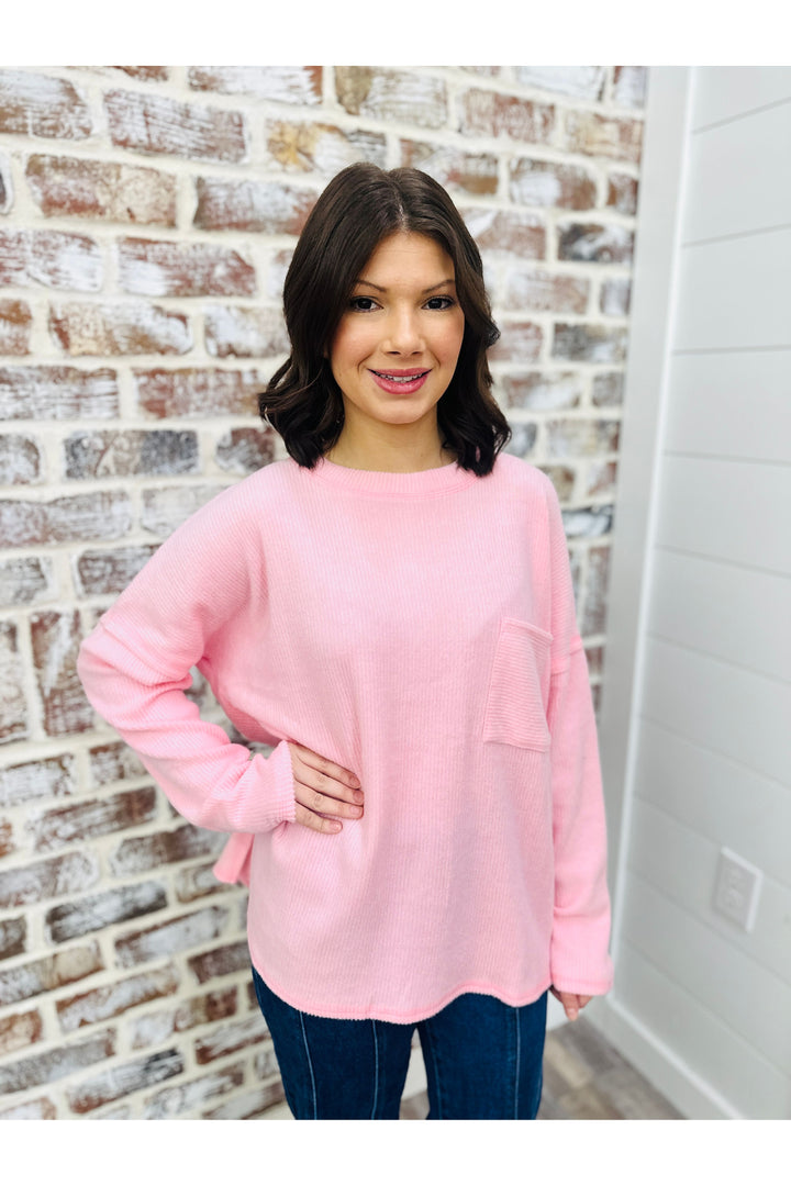 Soft & Cozy Pocket Top - Bubblegum