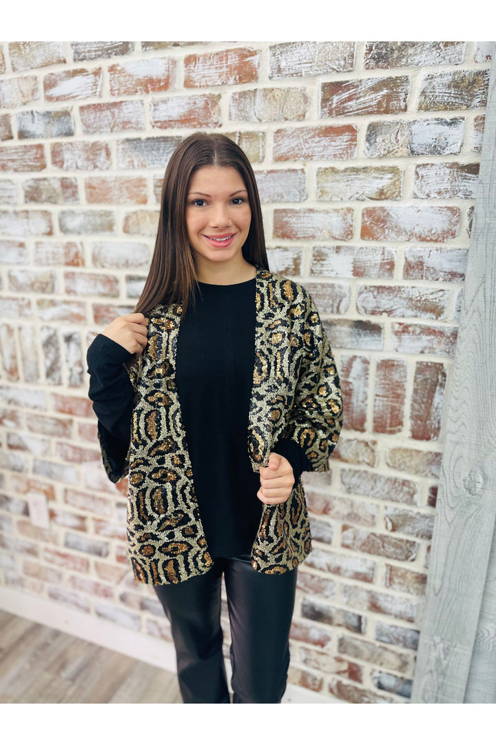 Leopard Sequin Jacket