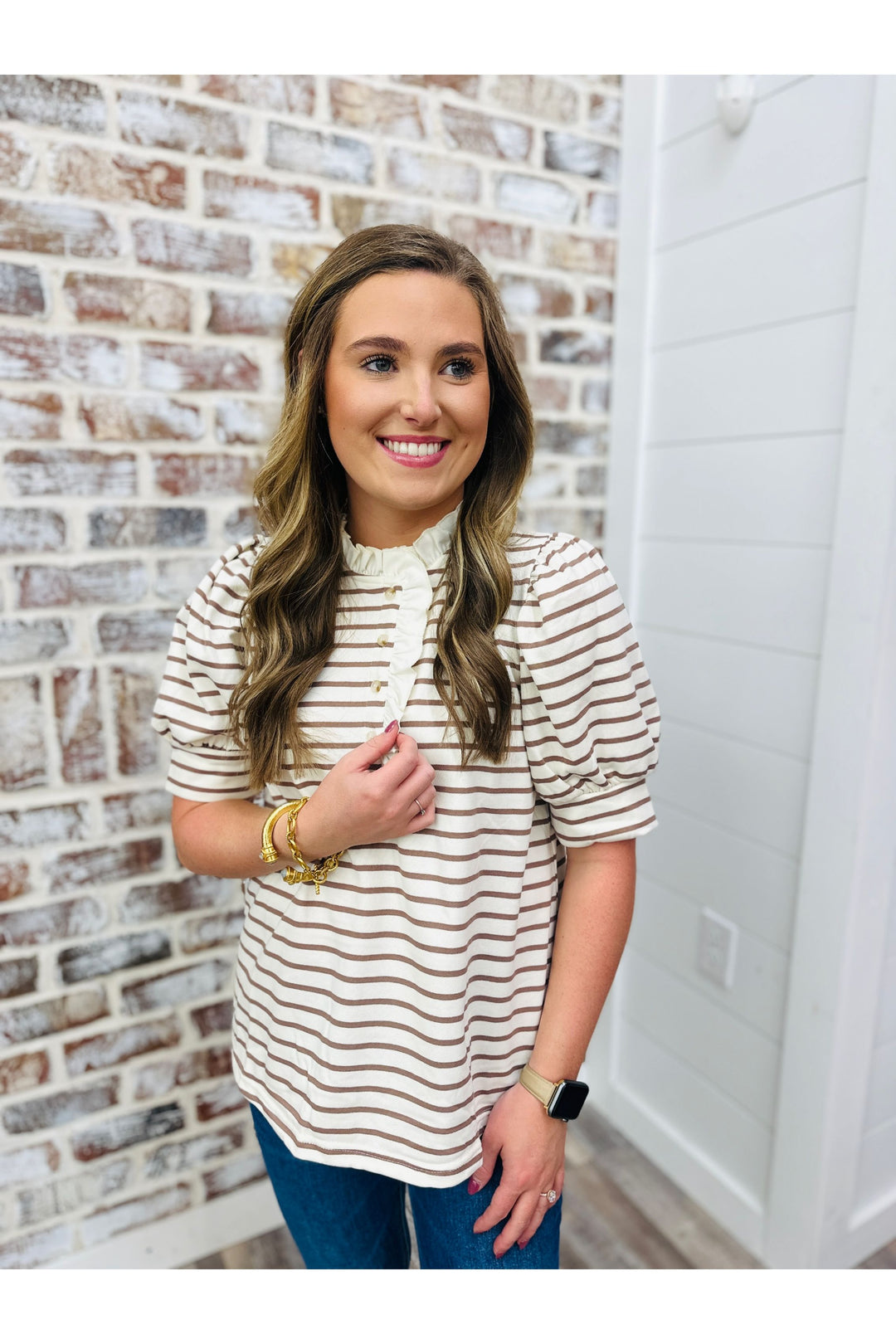 Mocha Stripes Top