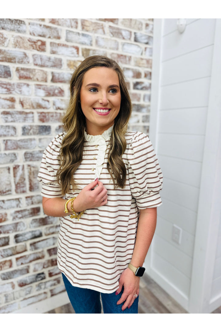 Mocha Stripes Top