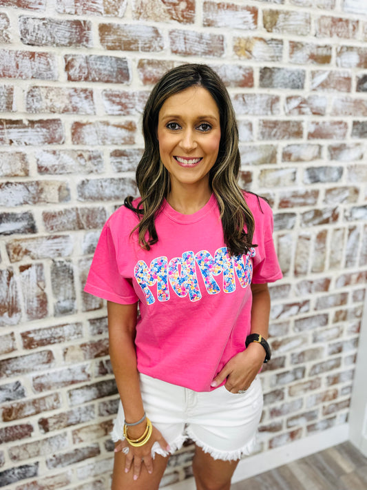 Mama Floral Berry Tshirt