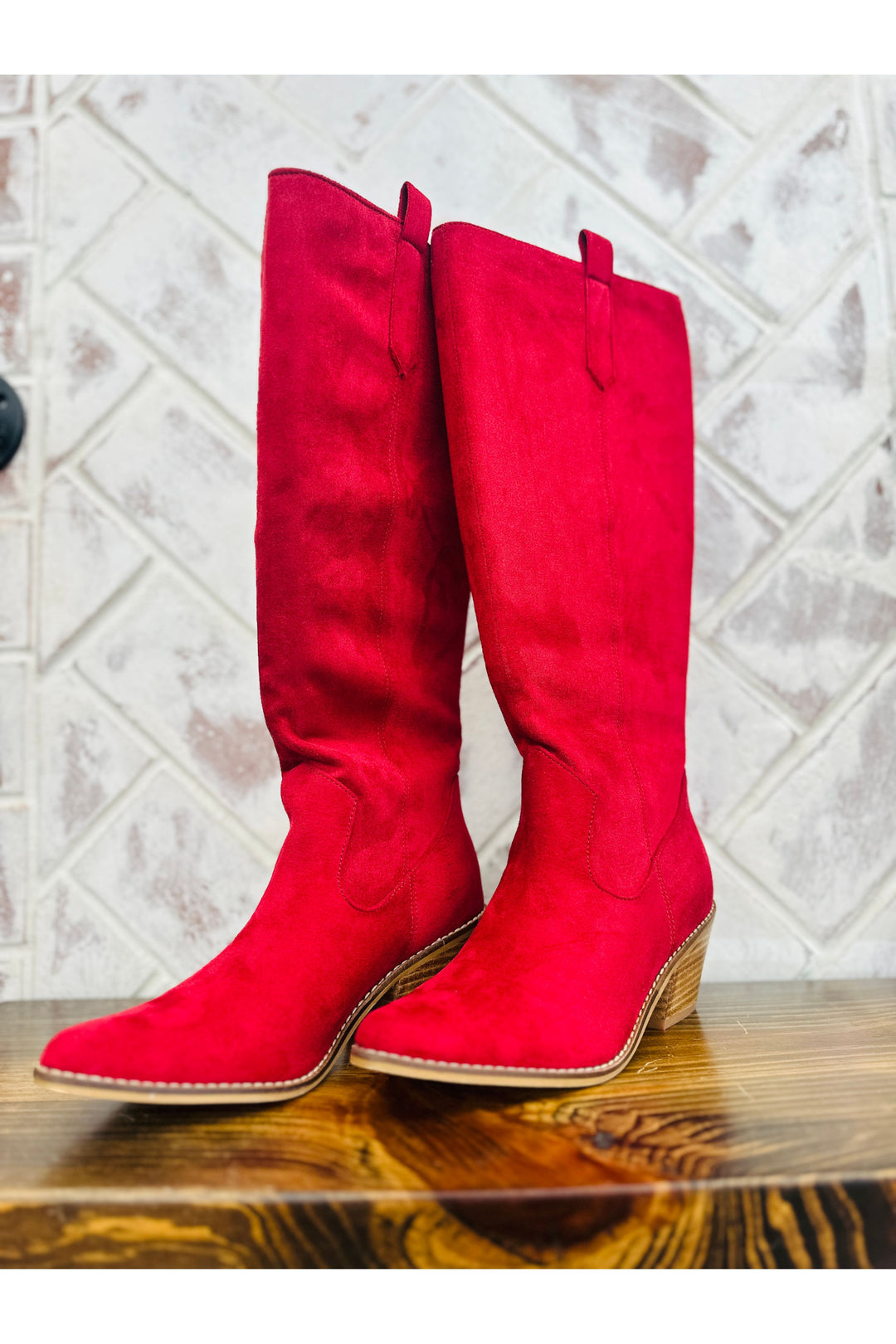 Corkys | City Slicker - Red Faux Suede Boot