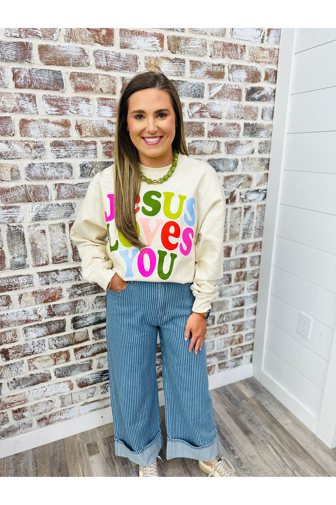 Striped Wide Cuffed Pants