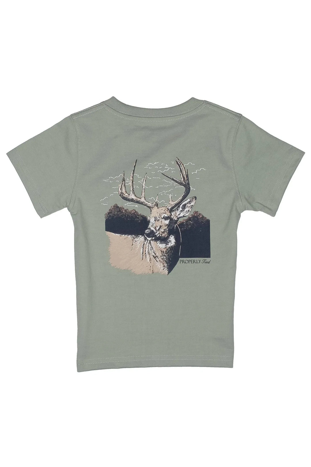 Properly Tied| Youth Boys Buck SS Sage Tee