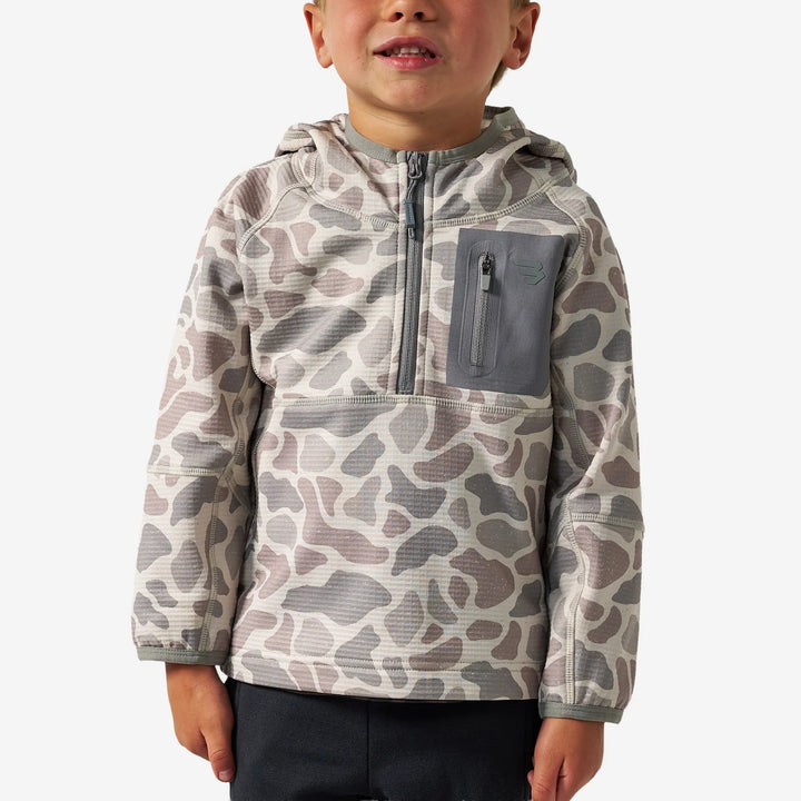 Burlebo | Youth Blaze Tech - Quarter Zip - Classic Deer Camo