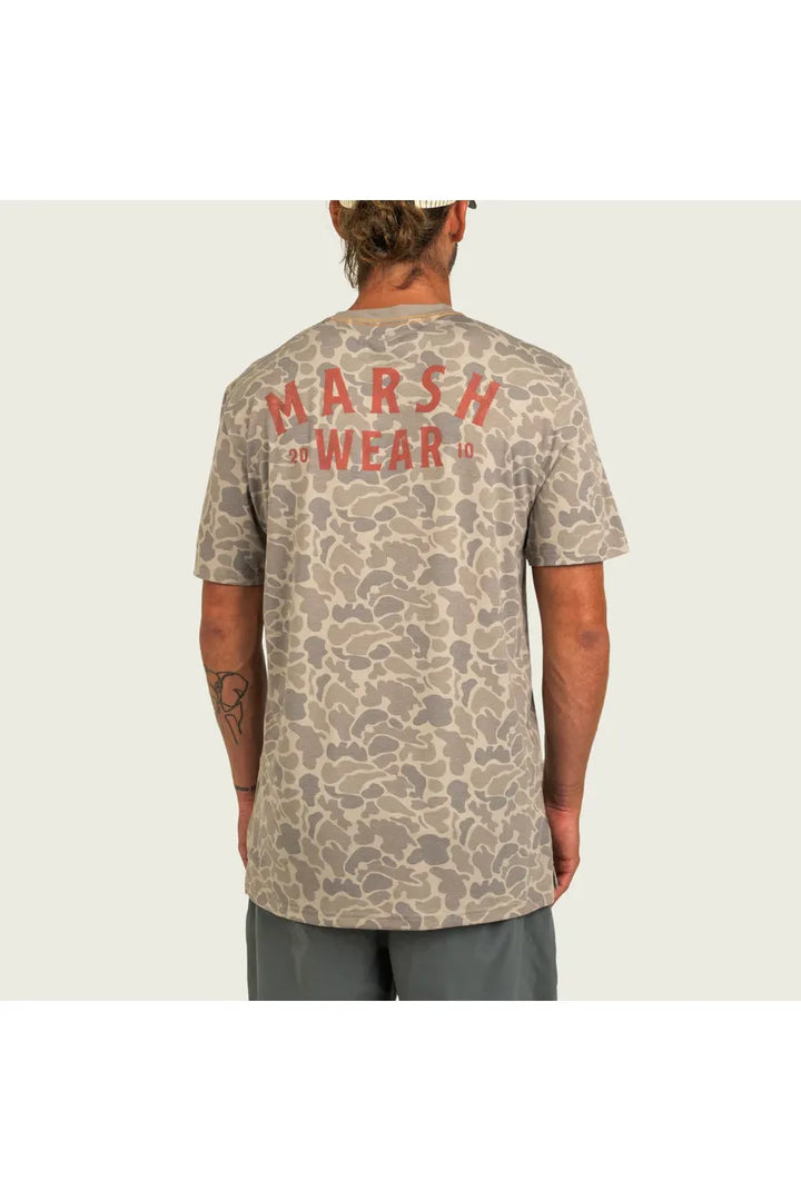 Marsh Wear| Stackhouse Tech Tee| khaki mallard camo
