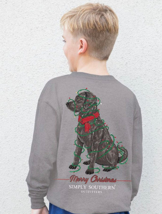 YOUTH Dog Christmas L/S Tee