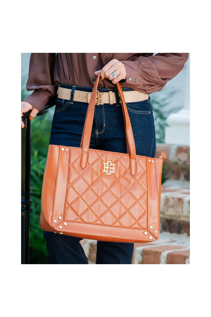 Sophie Zippered Tote Saddle Ld