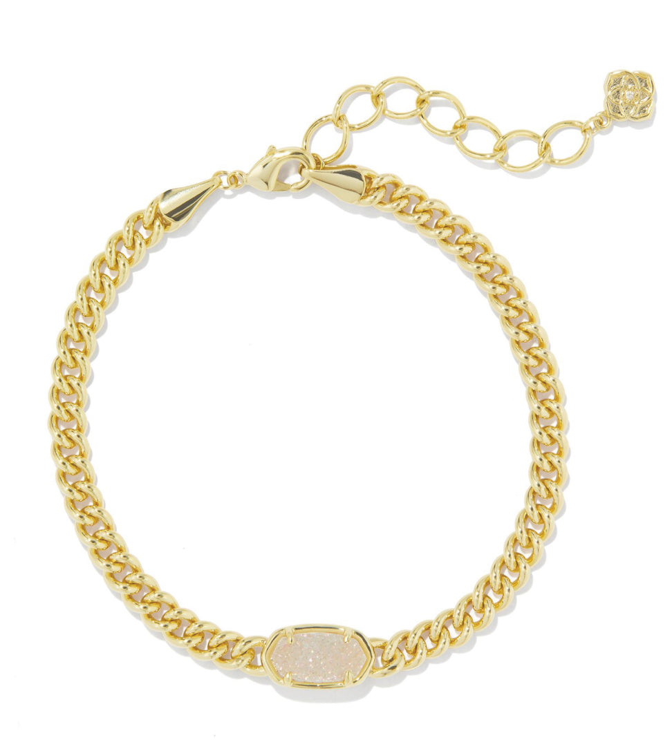 Kendra Scott| GRAYSON DELICATE LINK AND CHAIN BRACELET GOLD IRIDESCENT DRUSY