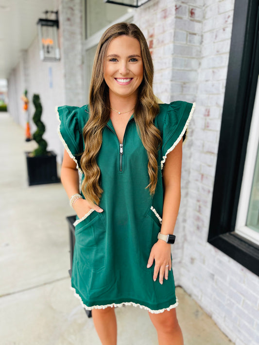 Zip Into Fall Forest Dress