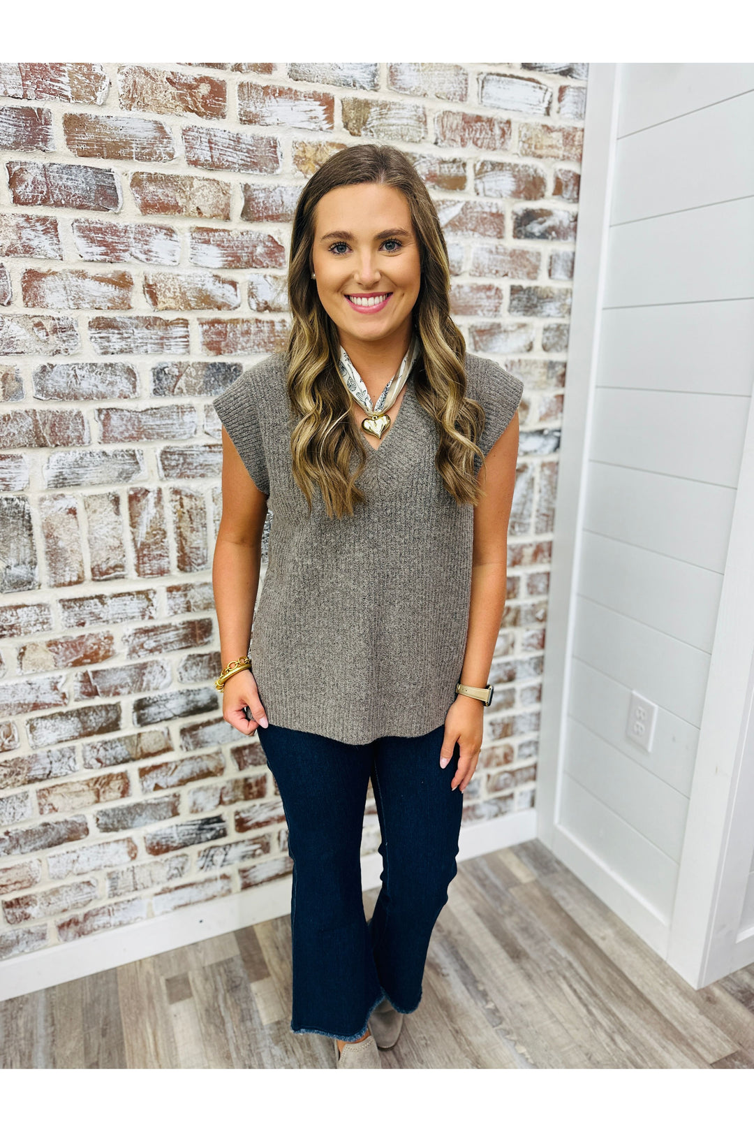 Ash Grey Knit Top