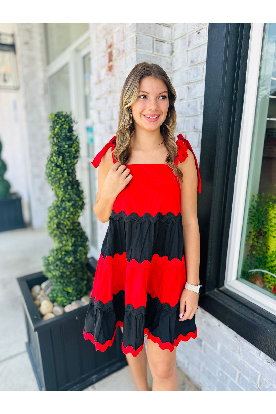 Wavy Tie Gameday Dress