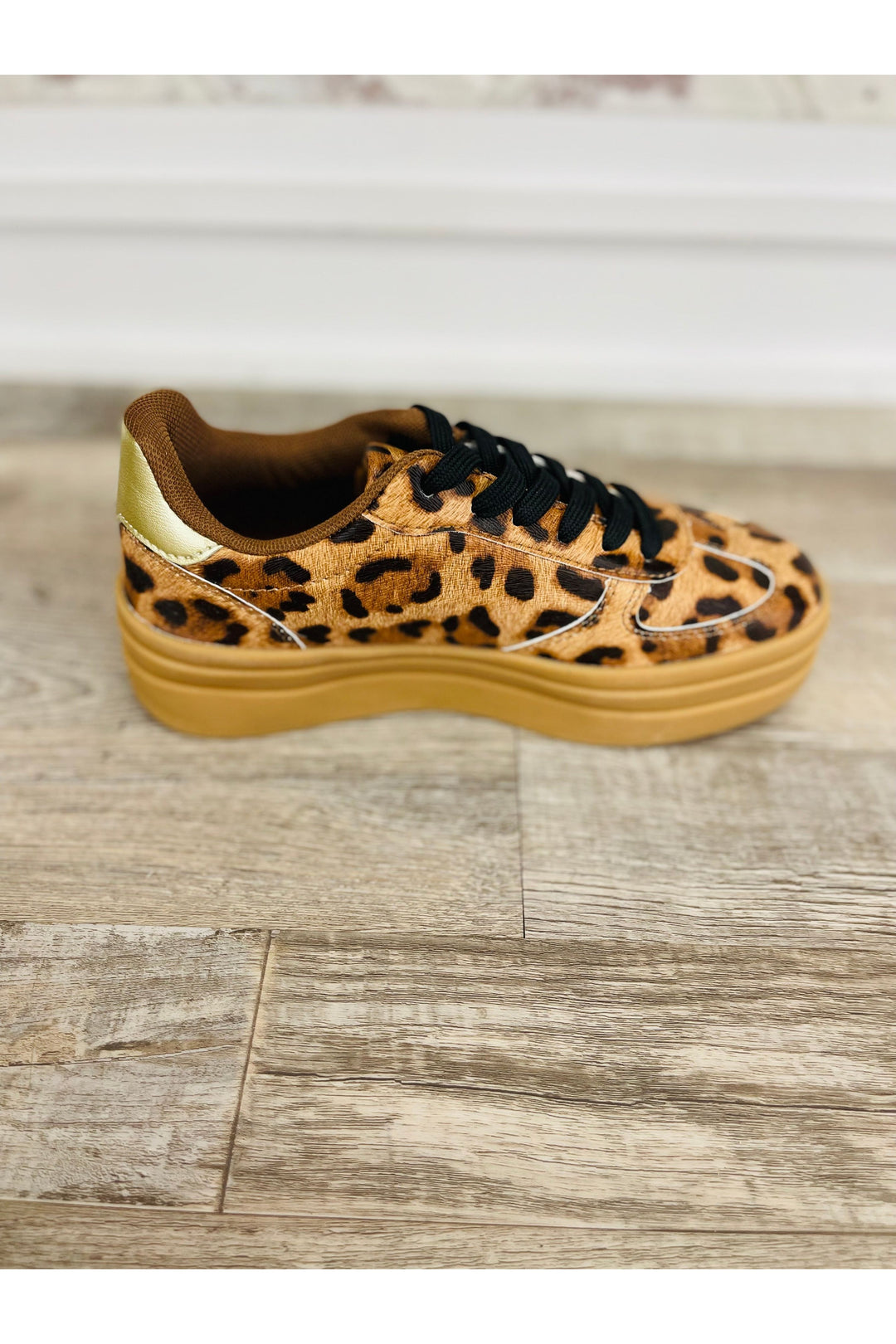 Leopard/Gold Sneakers