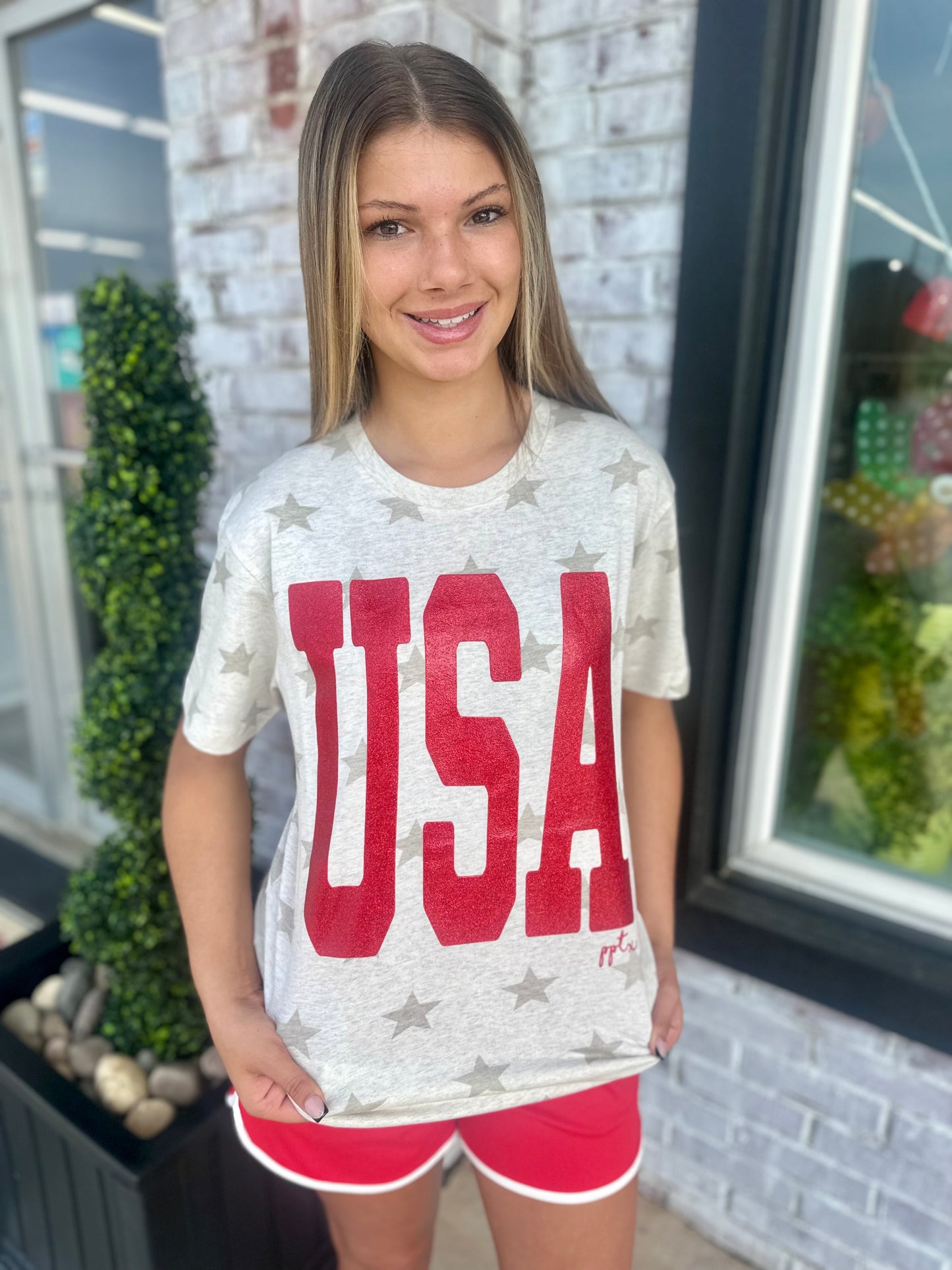 USA Glitter Tee