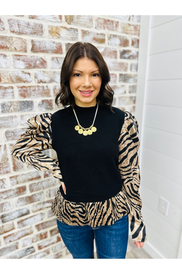 Zebra Charm Top