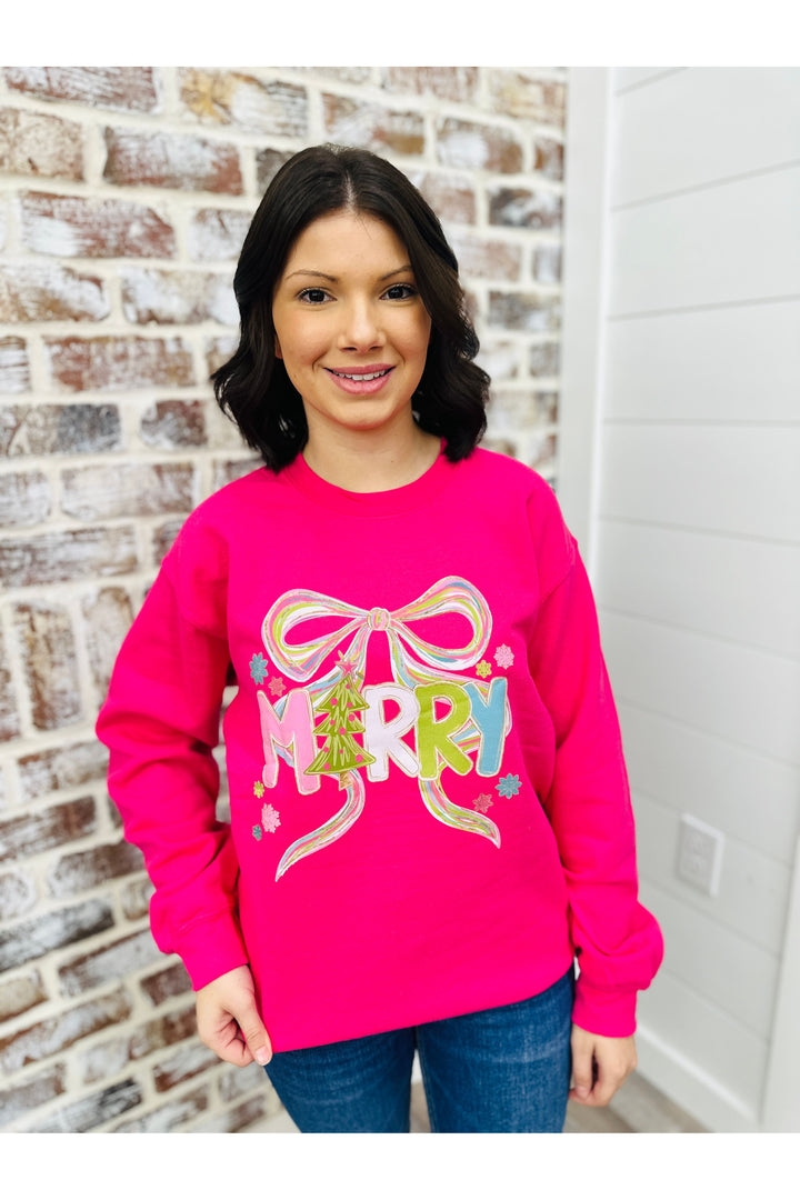 Multi Merry Bow Sweatshirt
