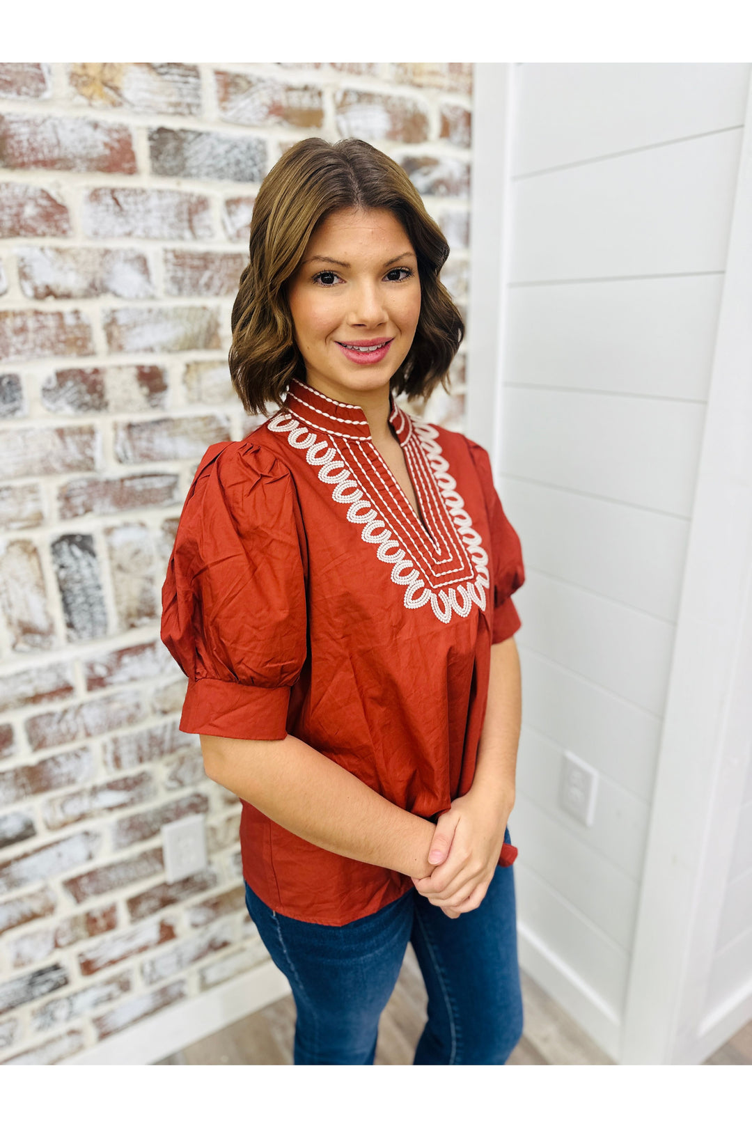 Rustic Embroidered Top