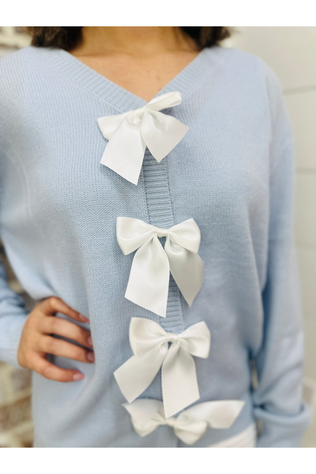 Light Blue Bows Cardigan