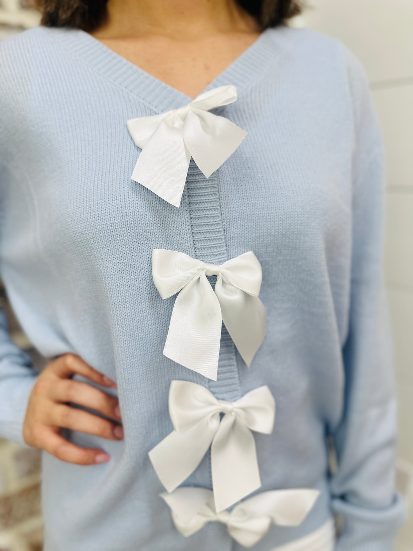 Light Blue Bows Cardigan