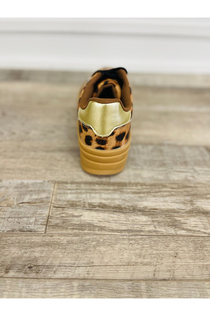 Leopard/Gold Sneakers