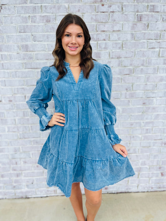 Corduroy Denim Dress