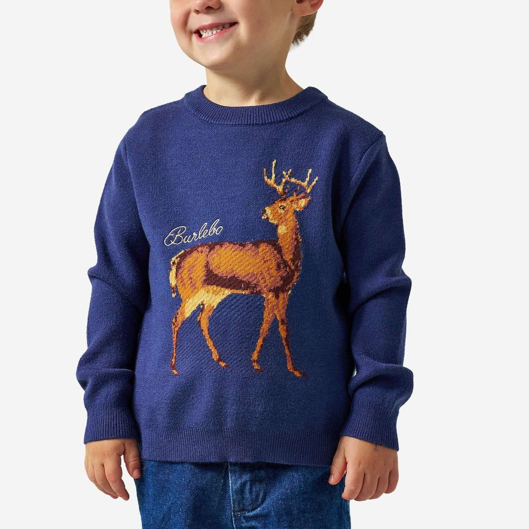 Burlebo | Youth Cabin Sweater - Navy Deer
