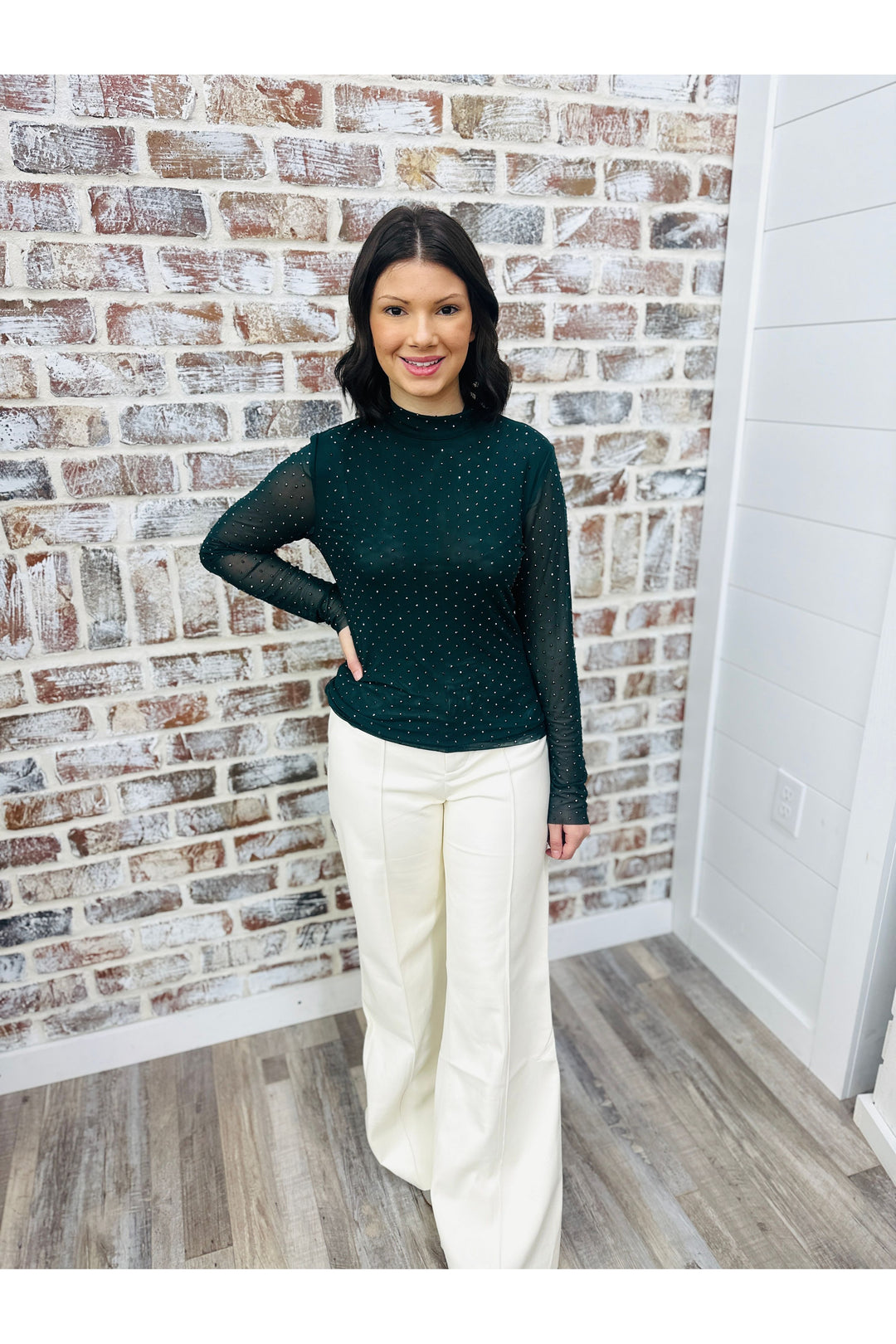 Hunter Embellished Mesh Top