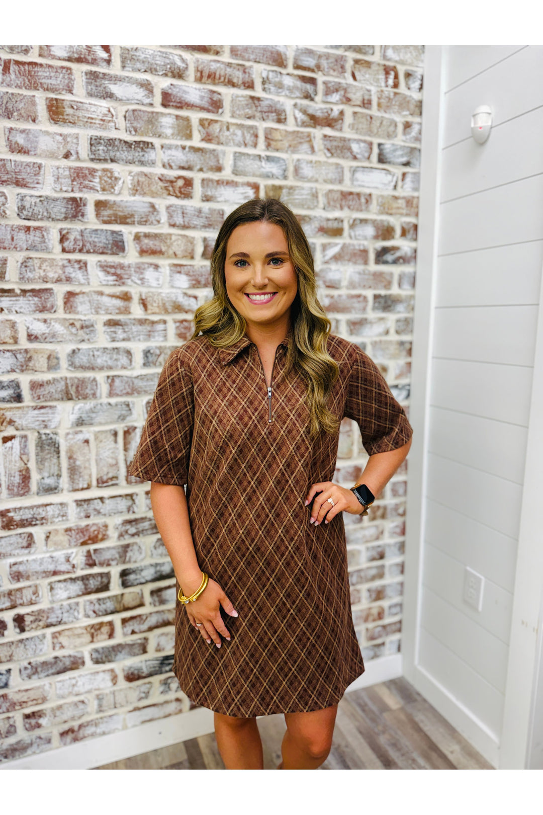 Mahogany Plaid Dress