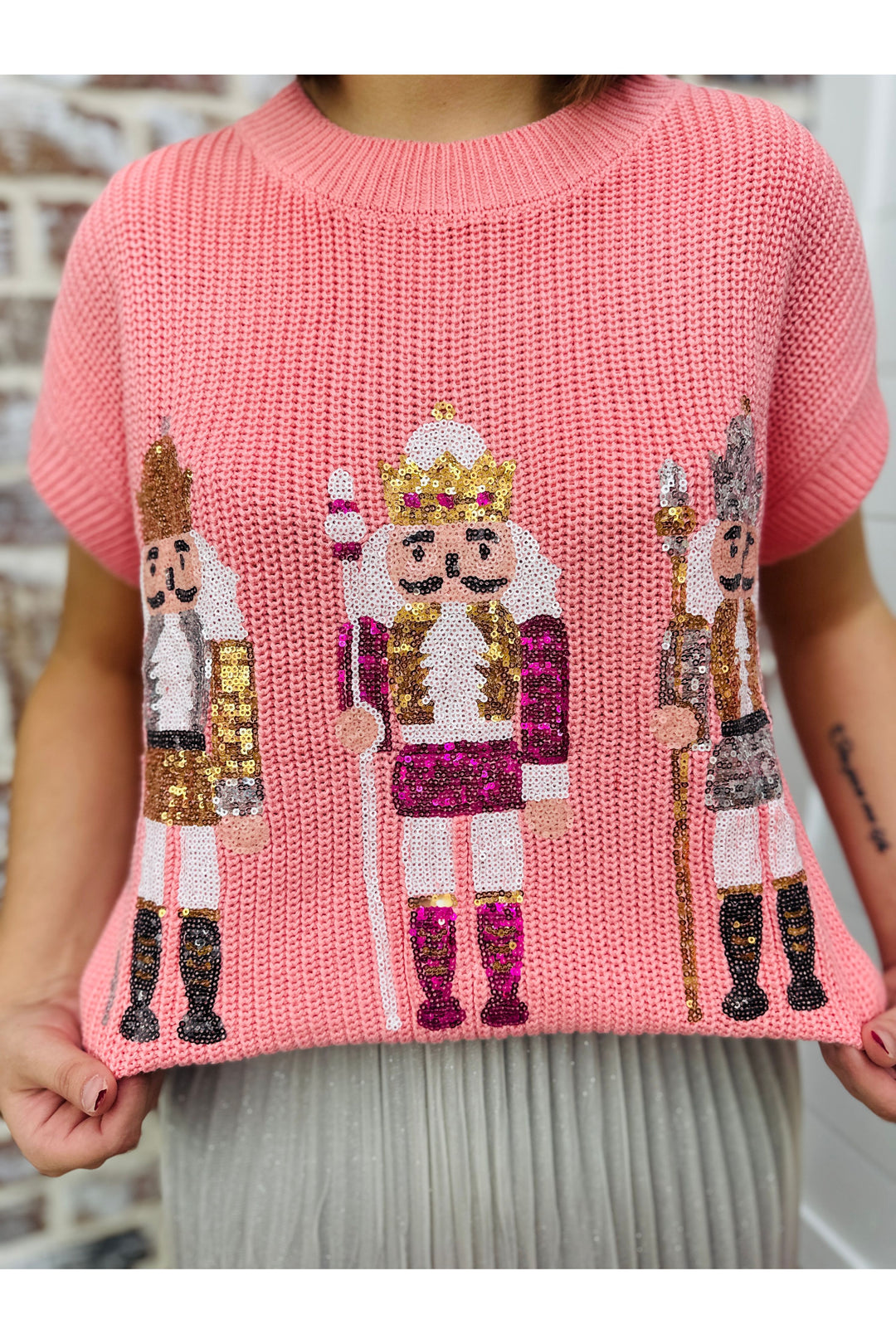 Pink Nutcracker Sweater Vest