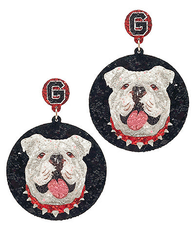 Black Bulldog Earring