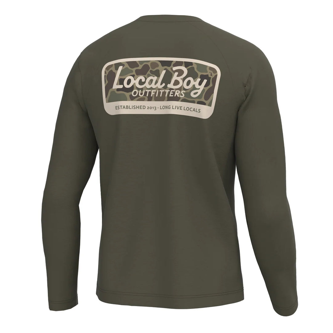 Local Boy | Youth Brush Camo Mark Long Sleeve Heather Performance Shirt