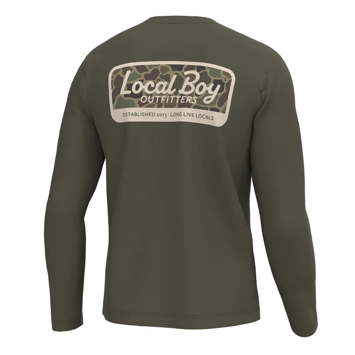 Local Boy | Youth Brush Camo Mark Long Sleeve Heather Performance Shirt