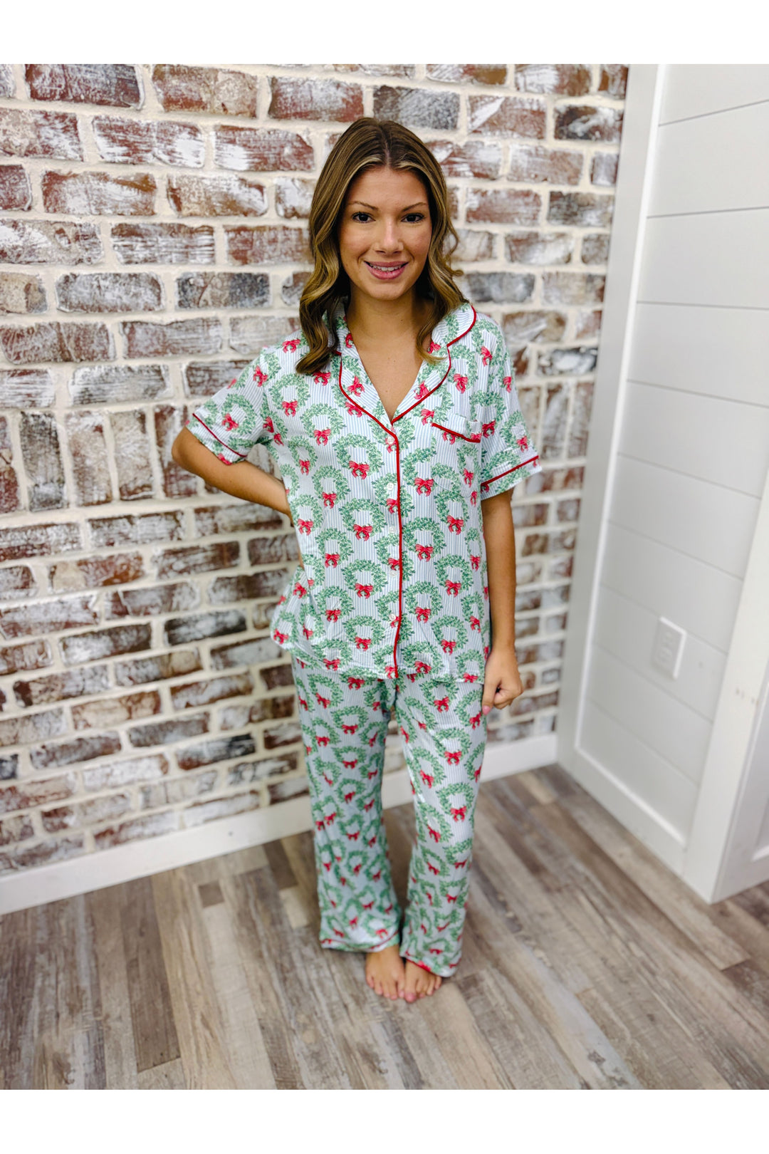 Mary Square| Wreath & Ribbon Charlotte Pant PJ Set