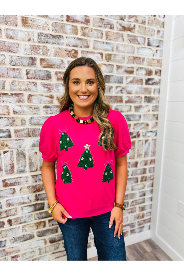 Christmas Tree Patch Top