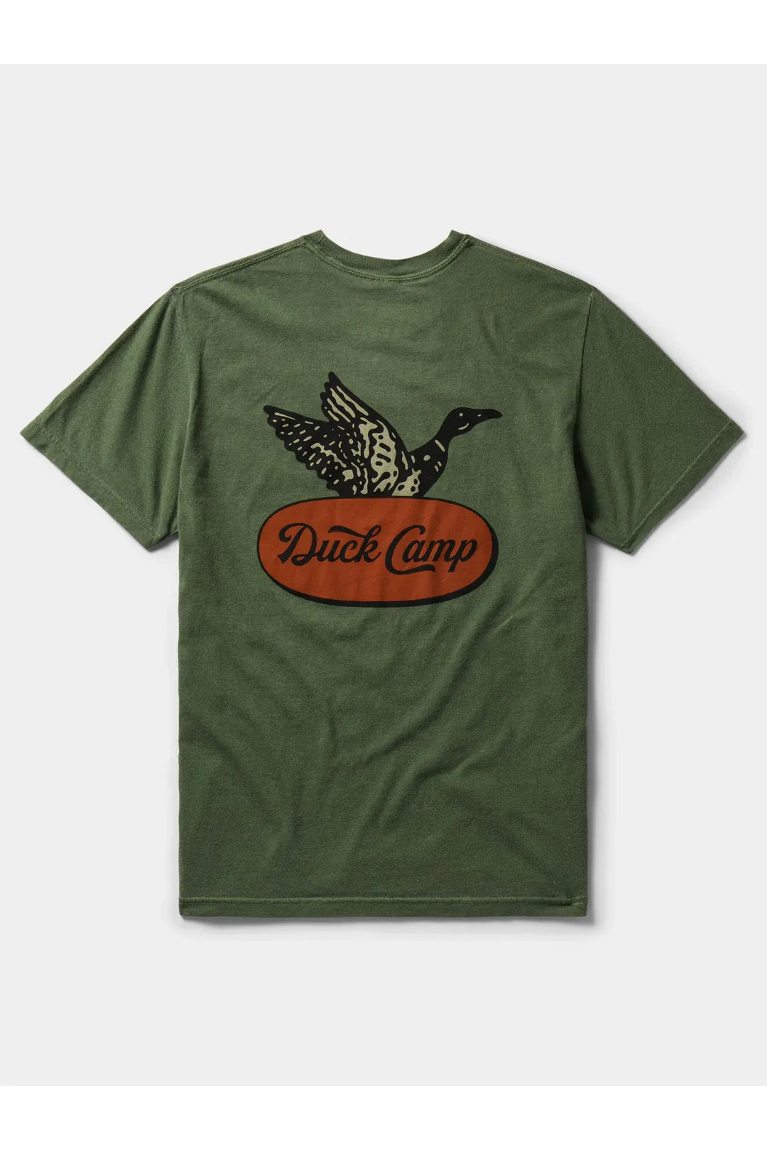 Olive tee with mallard on back