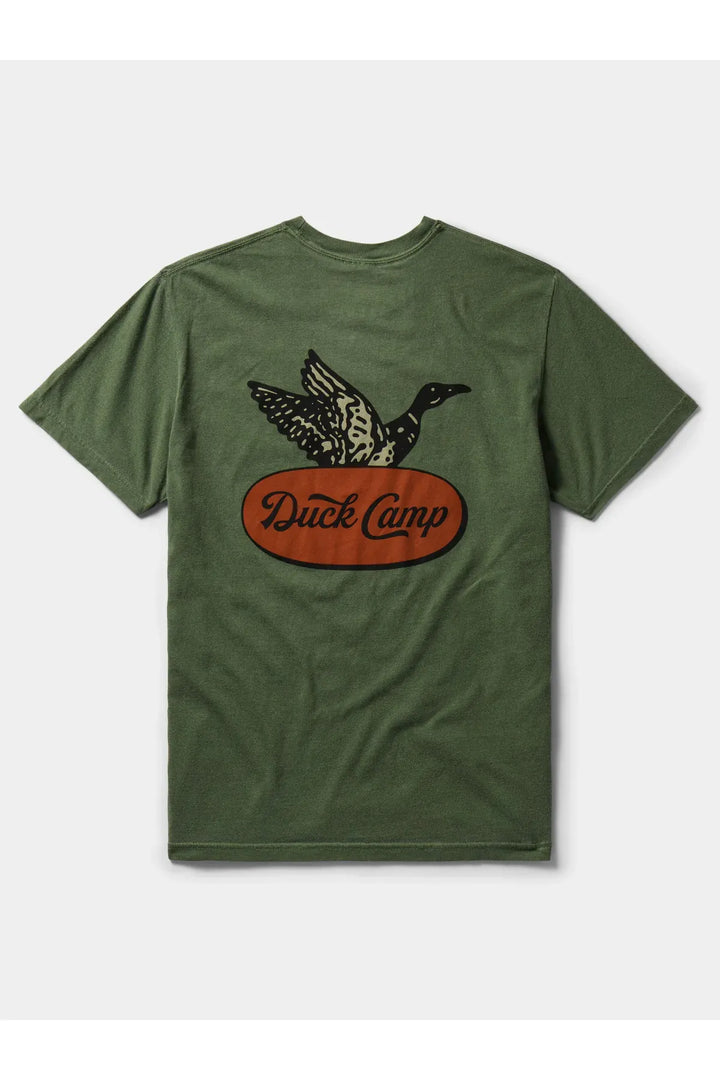 Olive tee with mallard on back