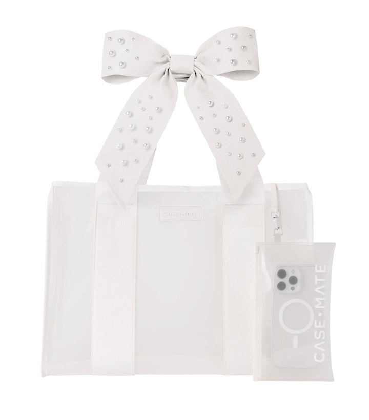 Case Mate | Ivory Pearl Bow Jelly Tote