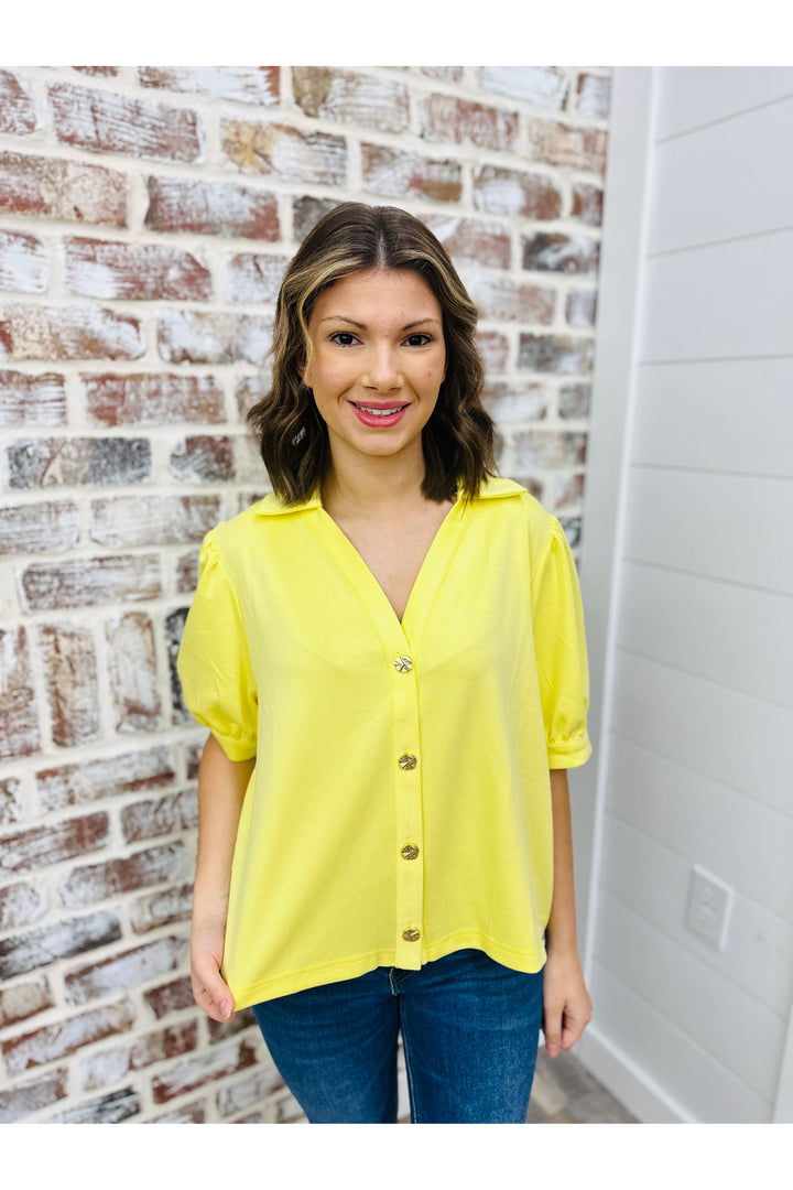 Banana Button Detail Top